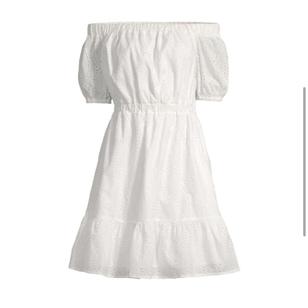 MICHAEL Michael Kors Floral Eyelet Off-The-Shoulder Dress - Size XL